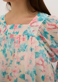 Outlet Blusa con dobladillo abullonado Mujer Camisas Y Blusas
