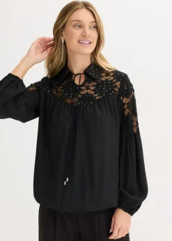 New Blusa con encaje Mujer Camisas Y Blusas|Ropa Elegante