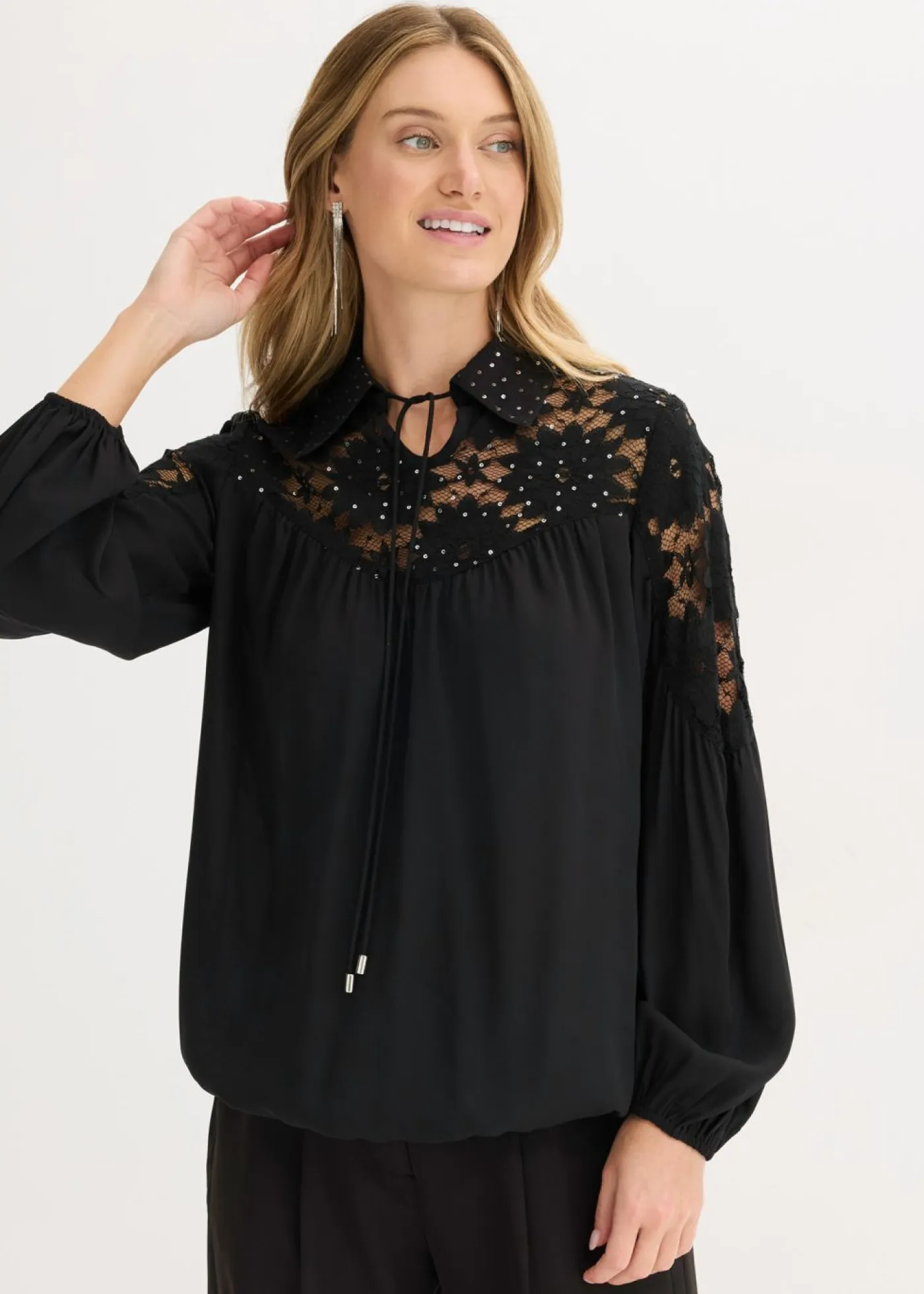 New Blusa con encaje Mujer Camisas Y Blusas|Ropa Elegante