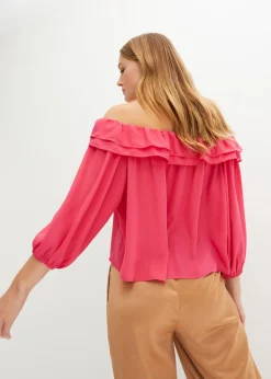 Outlet Blusa con escote bañera Mujer Camisas Y Blusas