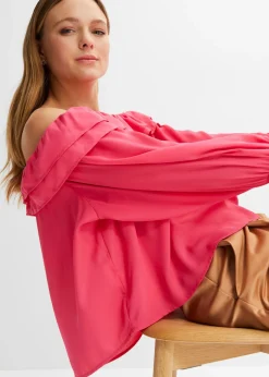 Outlet Blusa con escote bañera Mujer Camisas Y Blusas