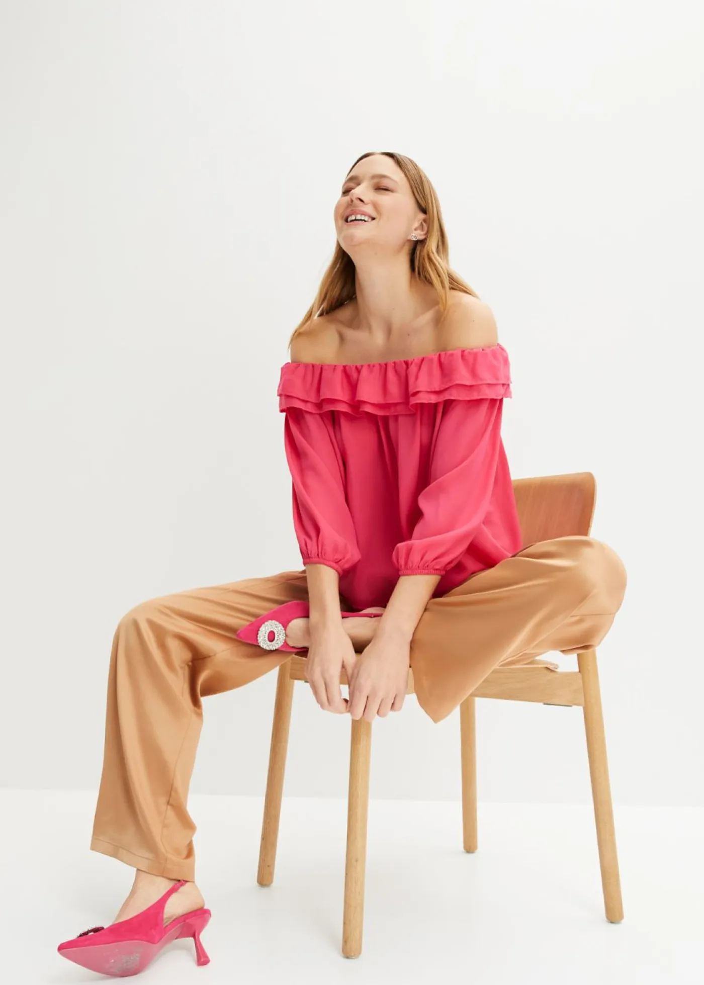 Outlet Blusa con escote bañera Mujer Camisas Y Blusas