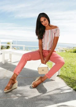 Outlet Blusa con escote bañera Mujer Camisas Y Blusas