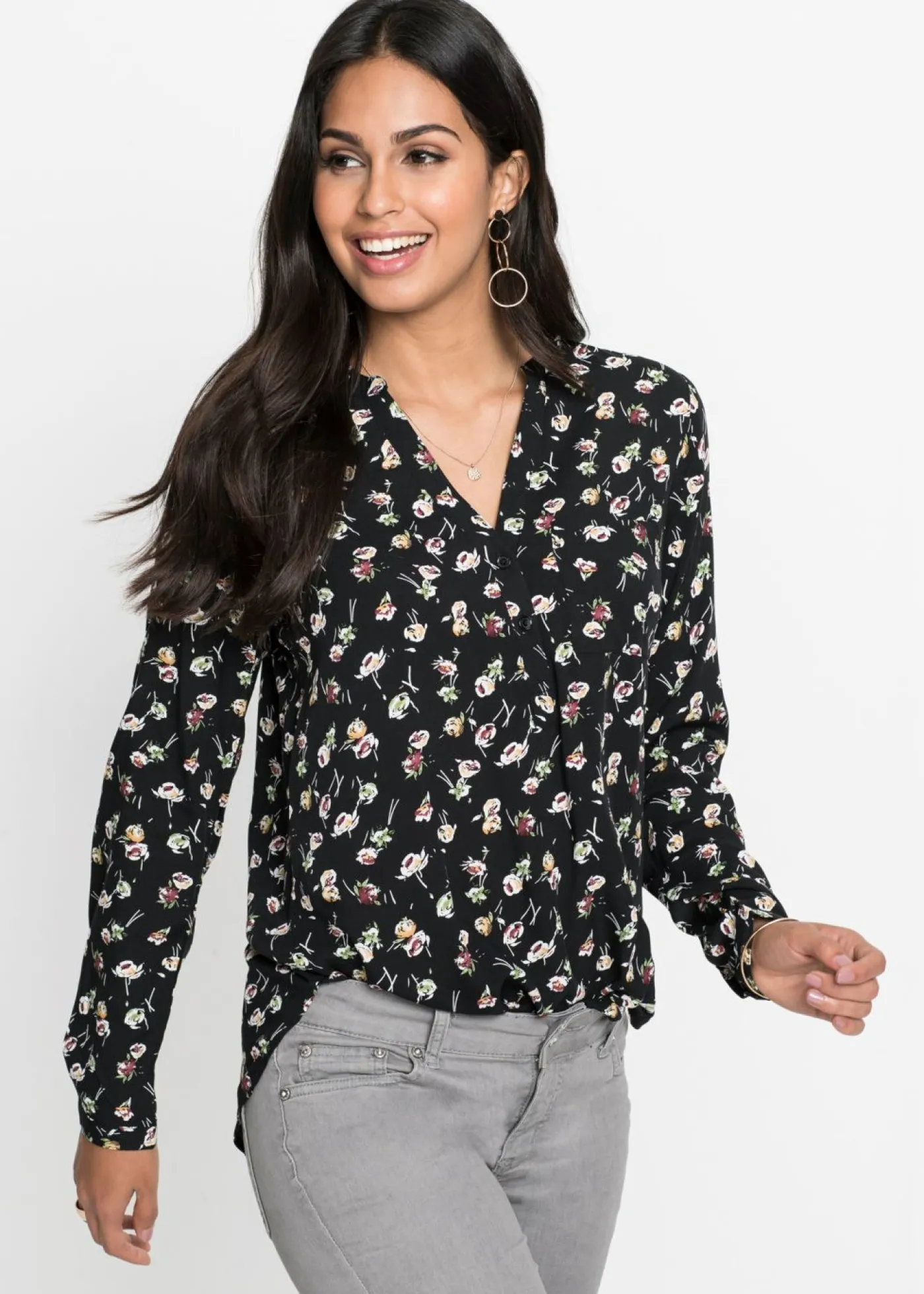 Hot Blusa con escote en V Mujer Camisas Y Blusas