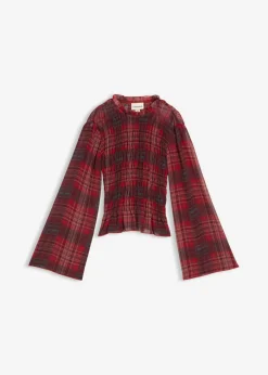 Best Blusa con inserto de nido de abeja Mujer Camisas Y Blusas
