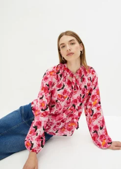 New Blusa con lazo de gasa Mujer Camisas Y Blusas