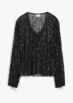 Best Blusa con lentejuelas y flecos Mujer Camisas Y Blusas