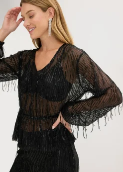 Best Blusa con lentejuelas y flecos Mujer Camisas Y Blusas