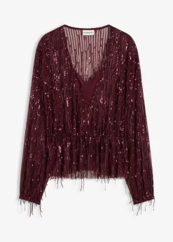 Sale Blusa con lentejuelas y flecos Mujer Camisas Y Blusas