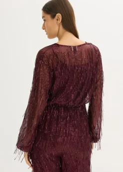 Sale Blusa con lentejuelas y flecos Mujer Camisas Y Blusas