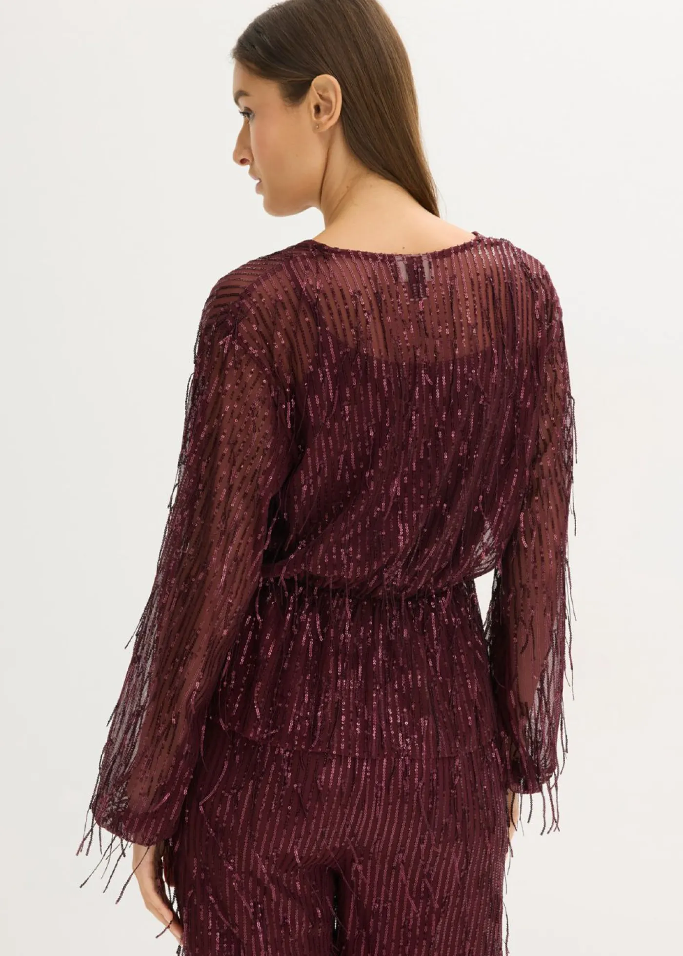 Sale Blusa con lentejuelas y flecos Mujer Camisas Y Blusas