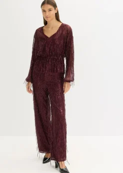 Sale Blusa con lentejuelas y flecos Mujer Camisas Y Blusas