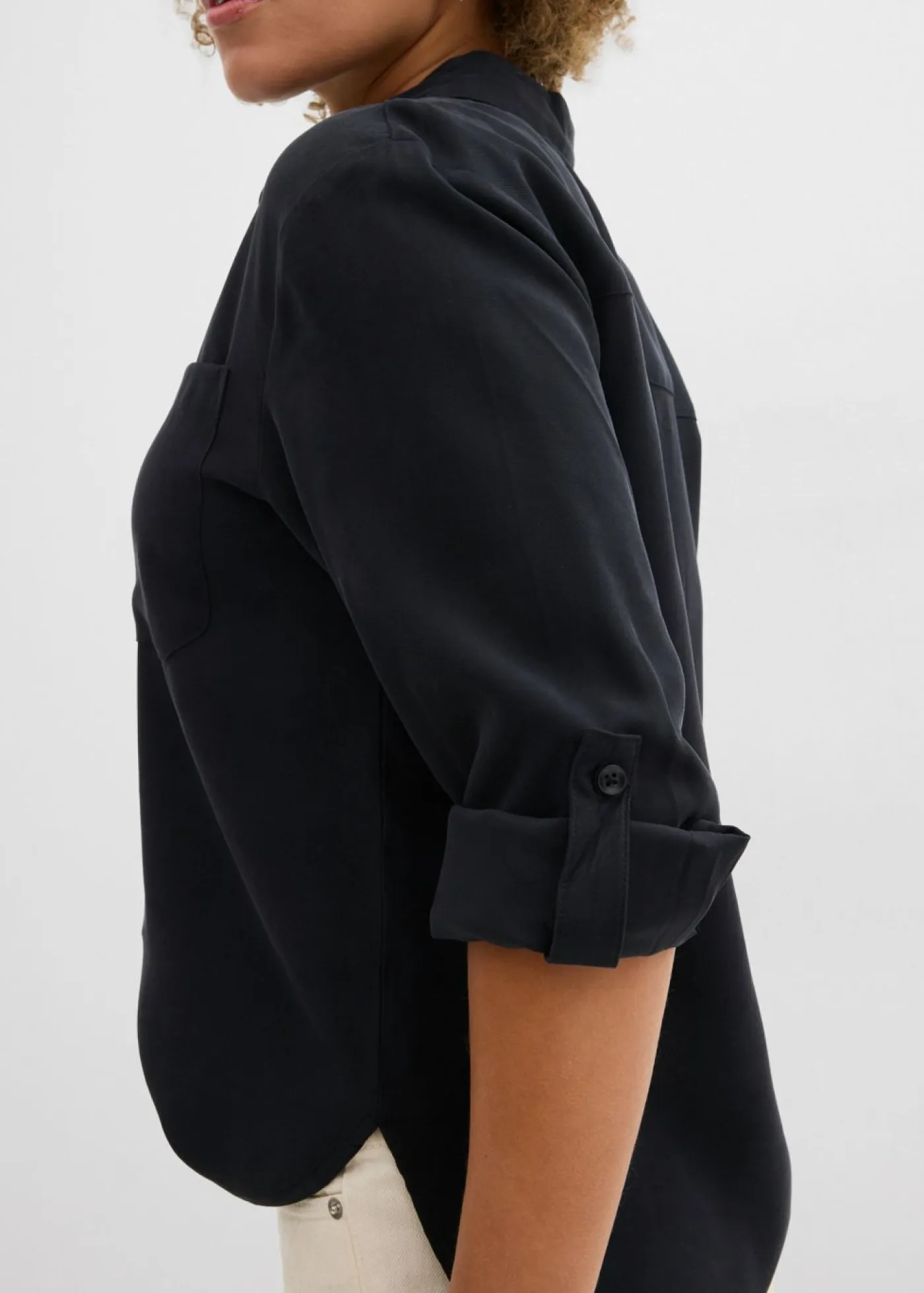 Online Blusa con mezcla de viscosa fluida Mujer Camisas Y Blusas|Novedades