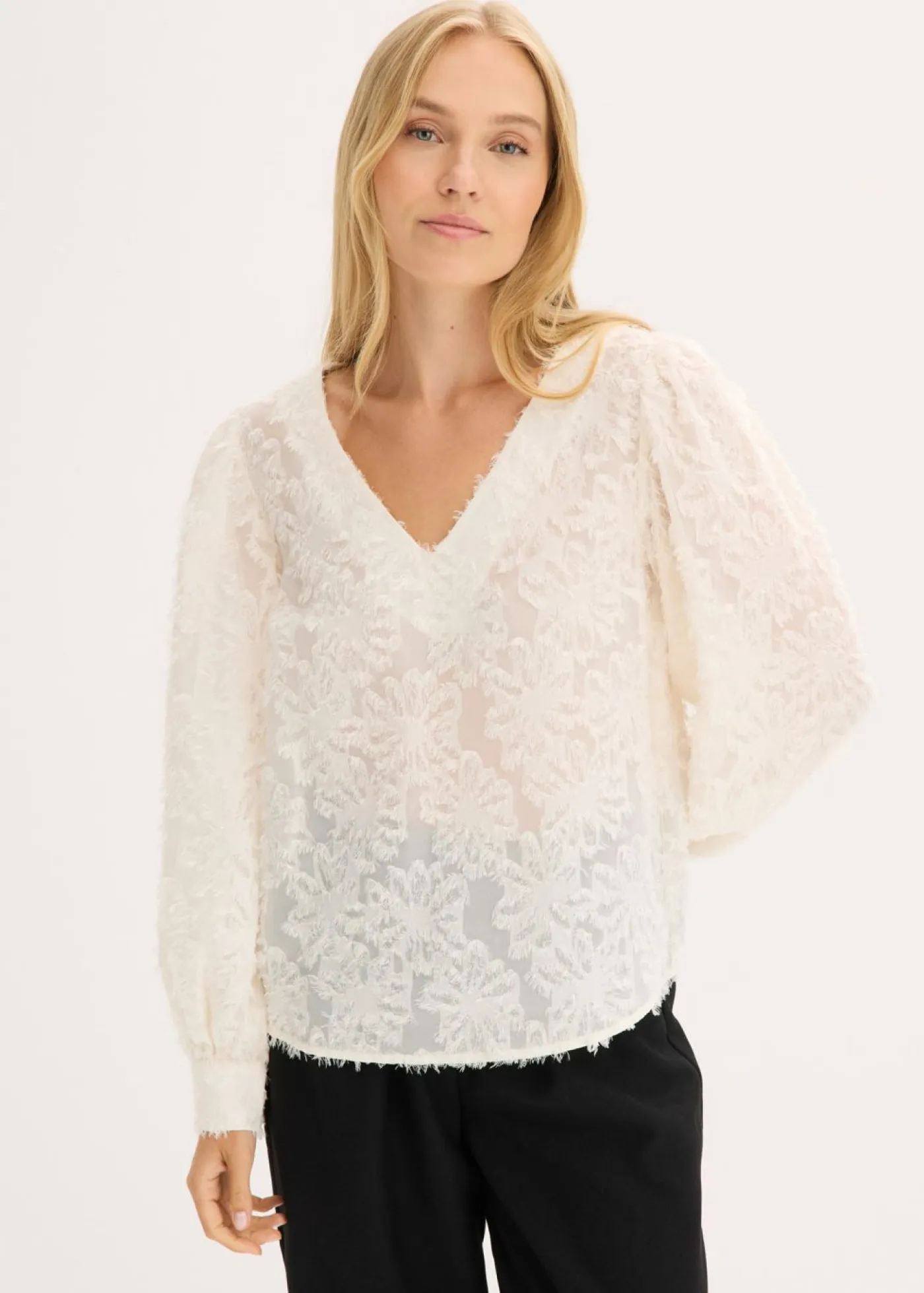 Clearance Blusa con patrón de flores estructurado Mujer Camisas Y Blusas