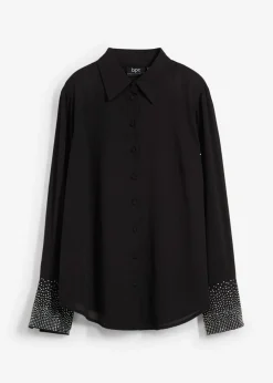 Outlet Blusa con piedras brillantes Mujer Camisas Y Blusas