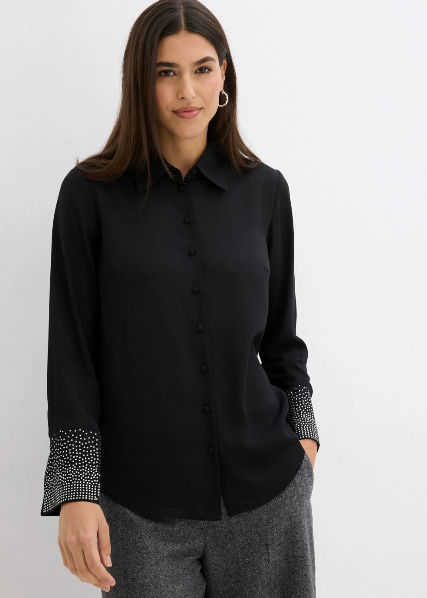 Outlet Blusa con piedras brillantes Mujer Camisas Y Blusas