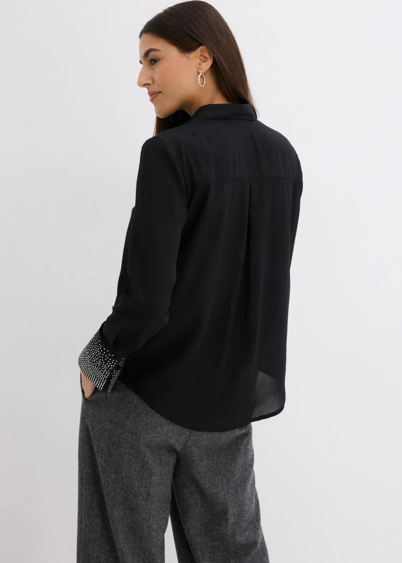 Outlet Blusa con piedras brillantes Mujer Camisas Y Blusas