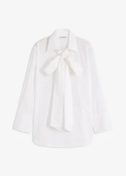 Outlet Blusa con solapa de algodón puro Mujer Camisas Y Blusas