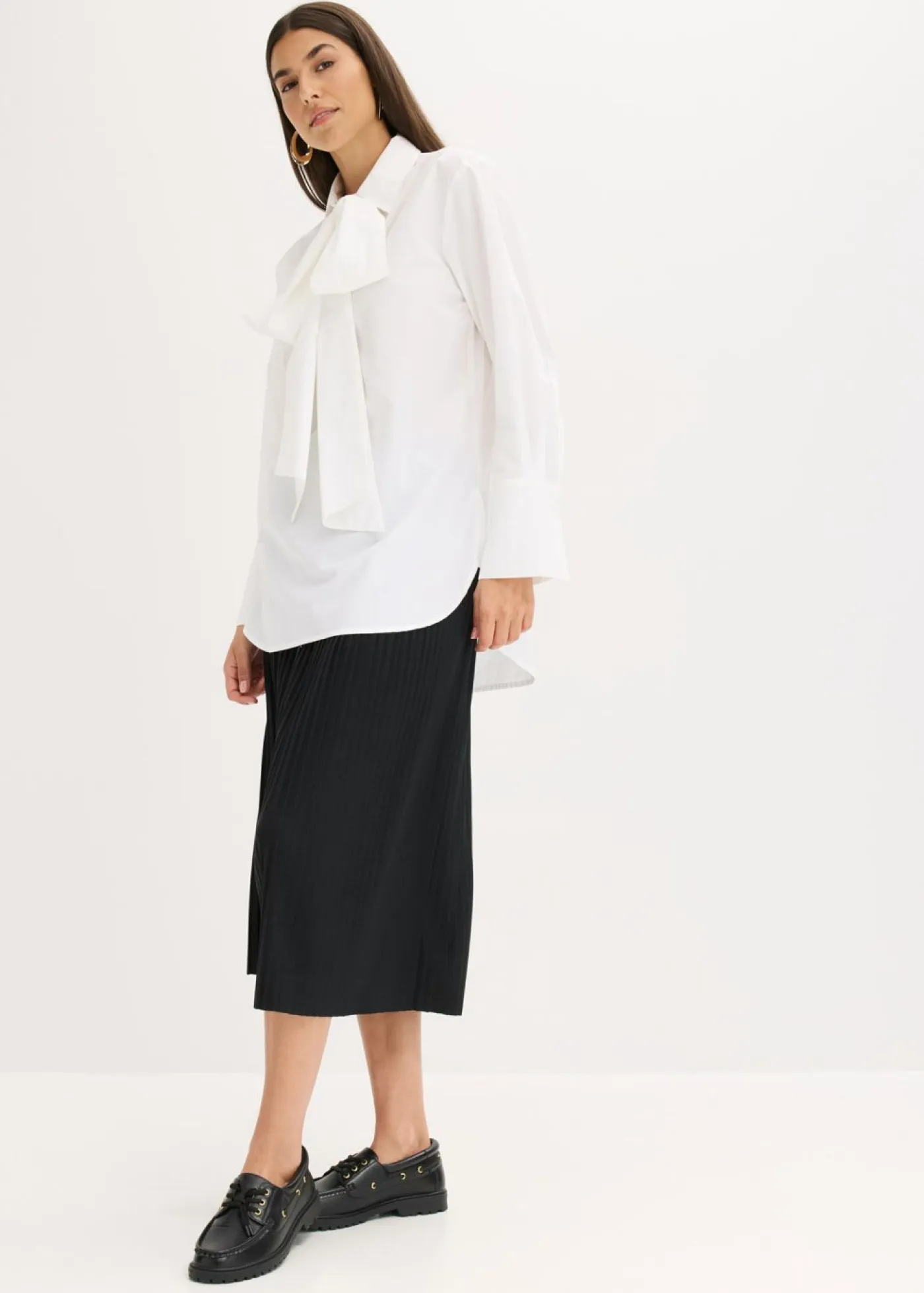 Outlet Blusa con solapa de algodón puro Mujer Camisas Y Blusas
