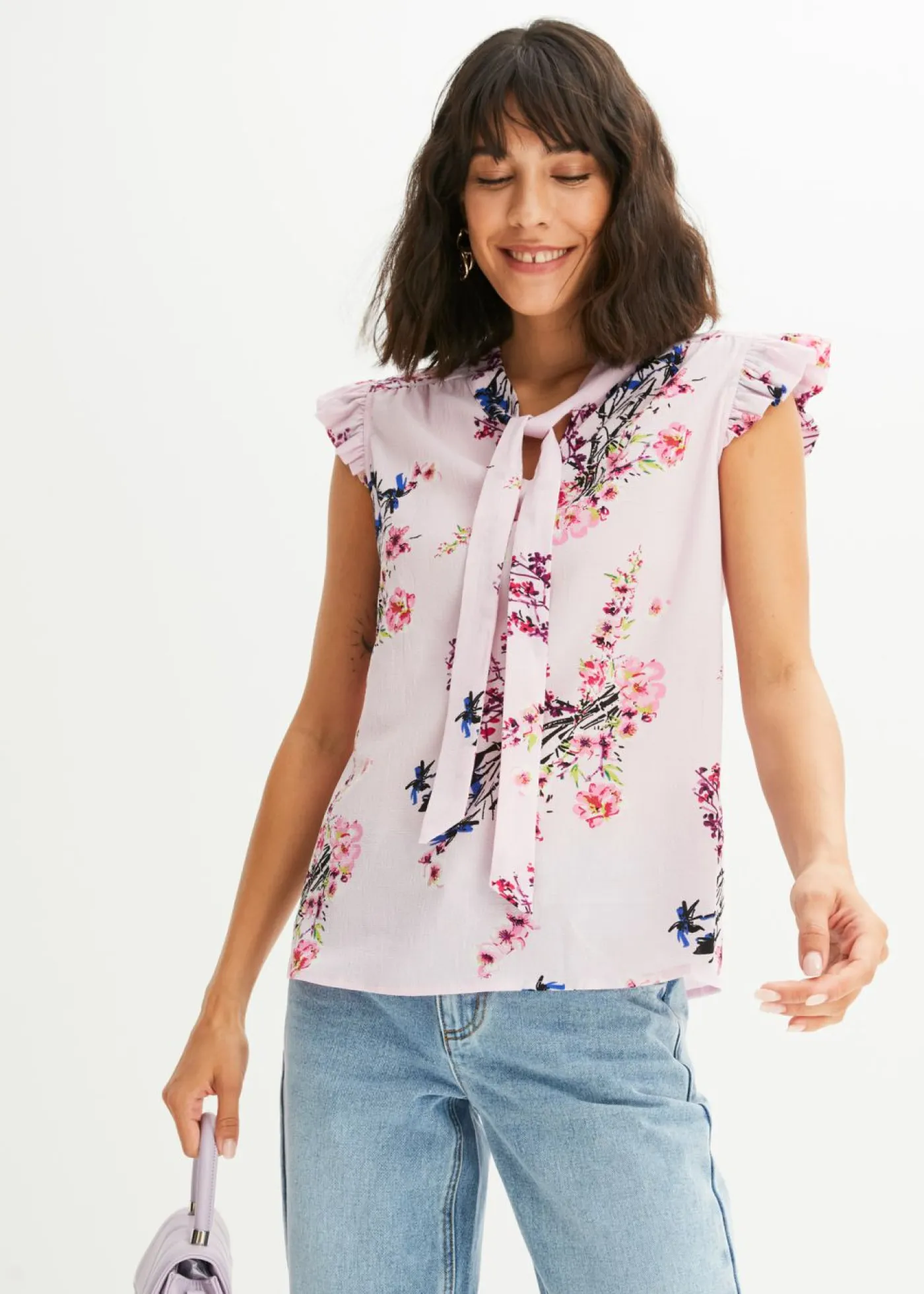 Sale Blusa con volantes en las mangas Mujer Camisas Y Blusas