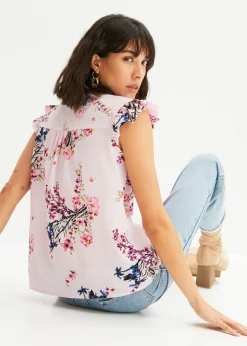 Sale Blusa con volantes en las mangas Mujer Camisas Y Blusas