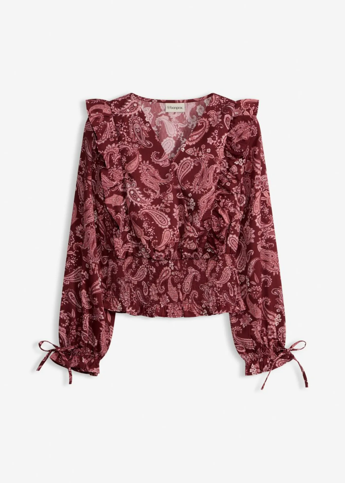 Online Blusa con volantes y nido de abeja Mujer Camisas Y Blusas