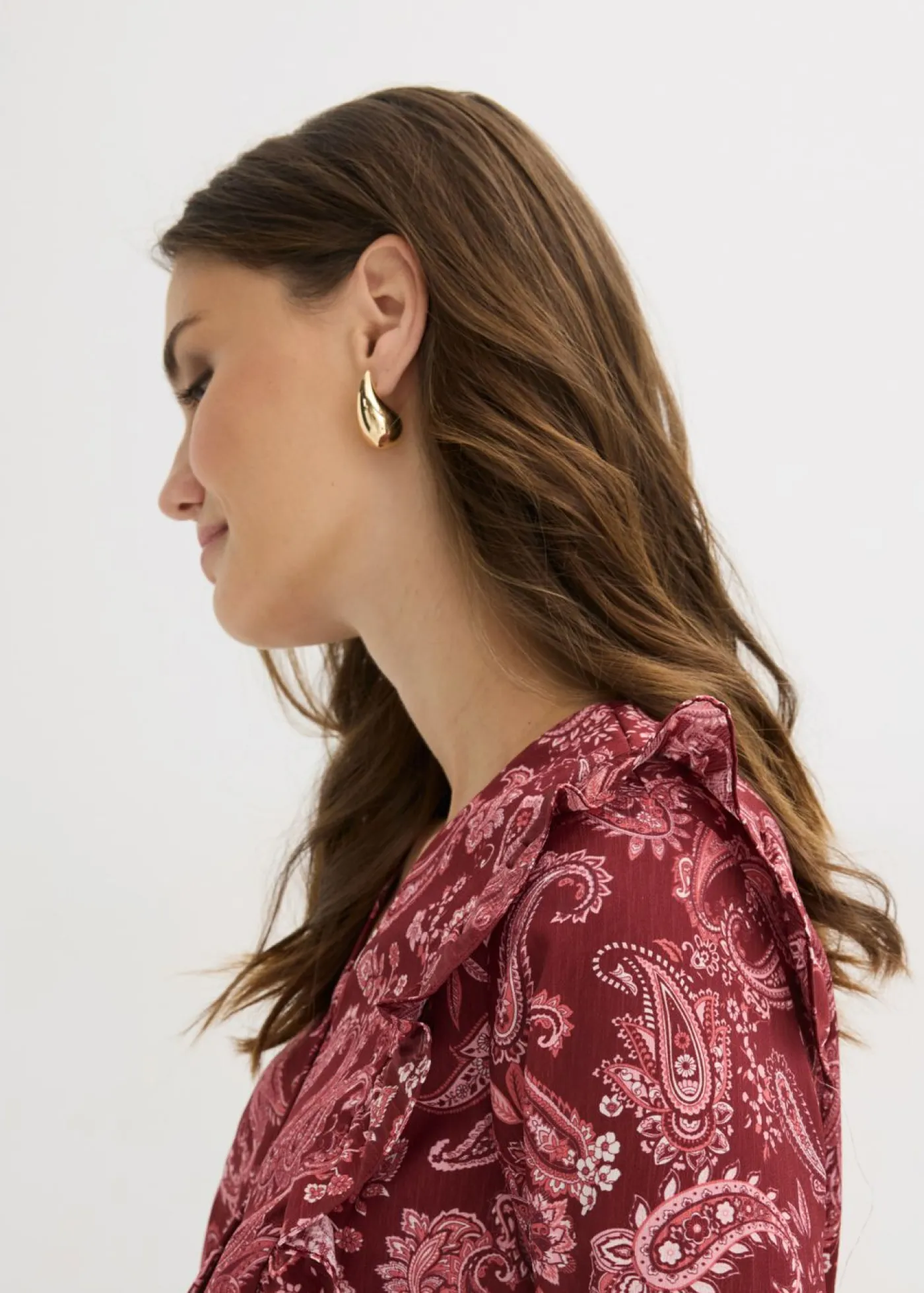 Online Blusa con volantes y nido de abeja Mujer Camisas Y Blusas