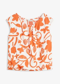 New Blusa corta de viscosa fluida Mujer Camisas Y Blusas|Camisetas