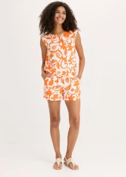 New Blusa corta de viscosa fluida Mujer Camisas Y Blusas|Camisetas