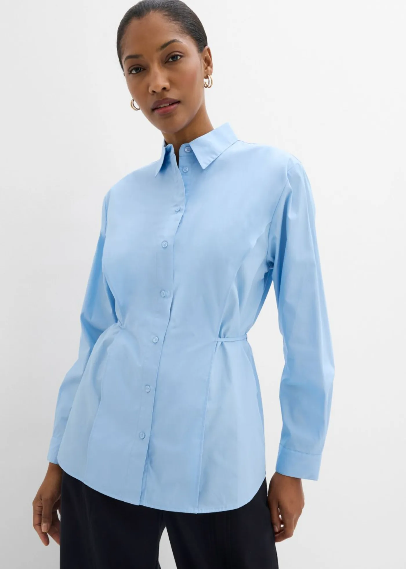 Clearance Blusa de algodón con detalle de lazo Mujer Esenciales|Camisas Y Blusas