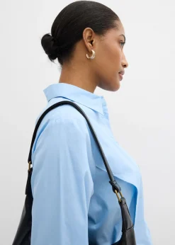 Clearance Blusa de algodón con detalle de lazo Mujer Esenciales|Camisas Y Blusas