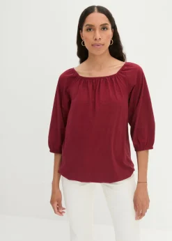 New Blusa de algodón orgánico puro Mujer Camisetas