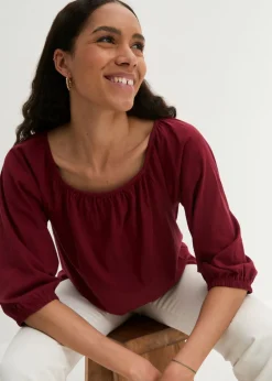 New Blusa de algodón orgánico puro Mujer Camisetas