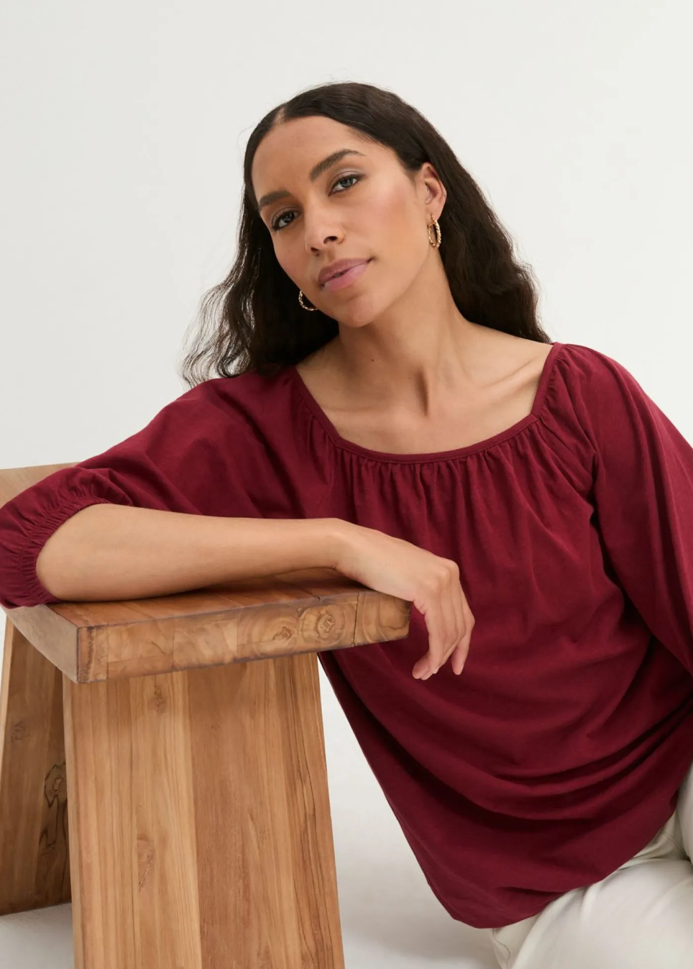 New Blusa de algodón orgánico puro Mujer Camisetas