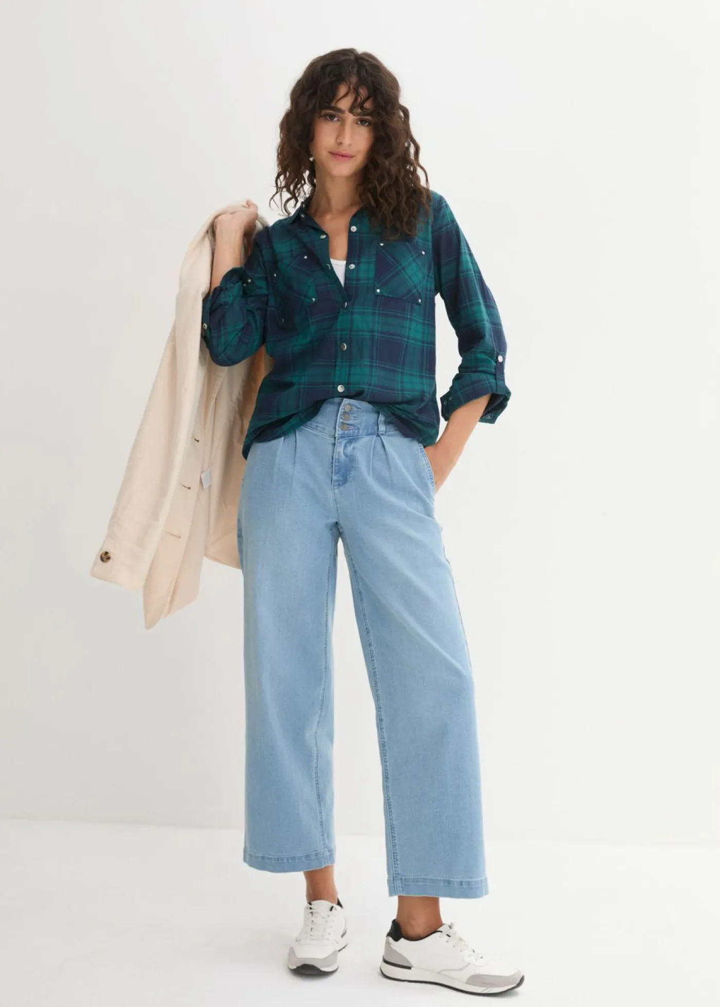 Sale Blusa de cuadros de algodón puro Mujer Camisas Y Blusas