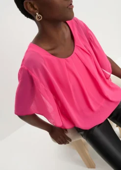 Best Blusa de gasa con camiseta interior Mujer Camisas Y Blusas|Novedades