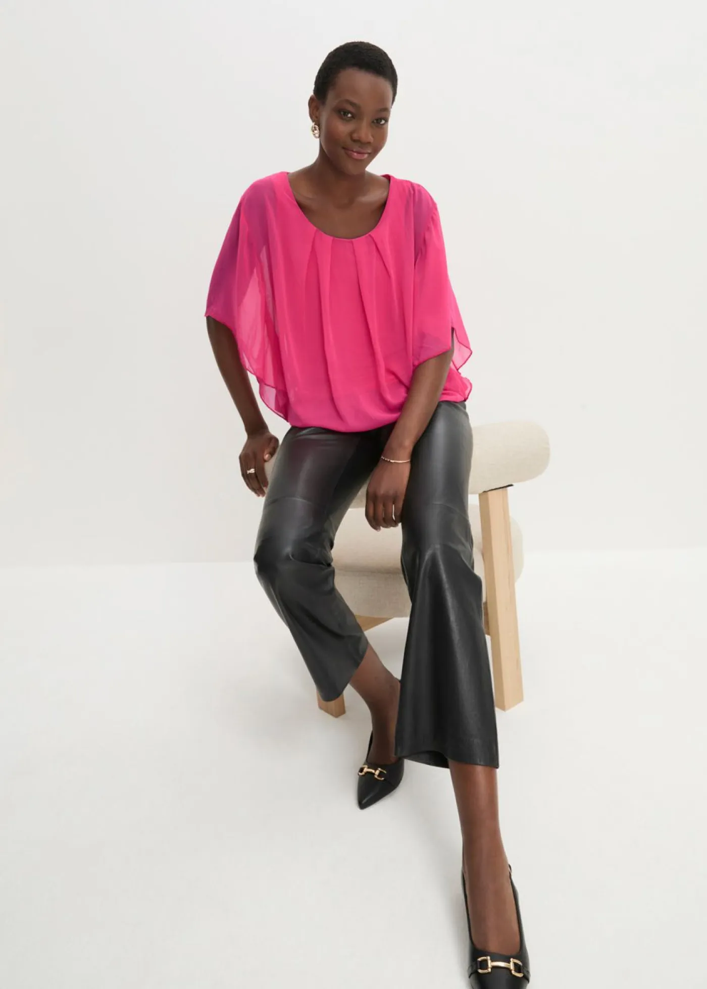 Best Blusa de gasa con camiseta interior Mujer Camisas Y Blusas|Novedades
