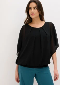 Online Blusa de gasa con camiseta interior Mujer Camisas Y Blusas|Novedades