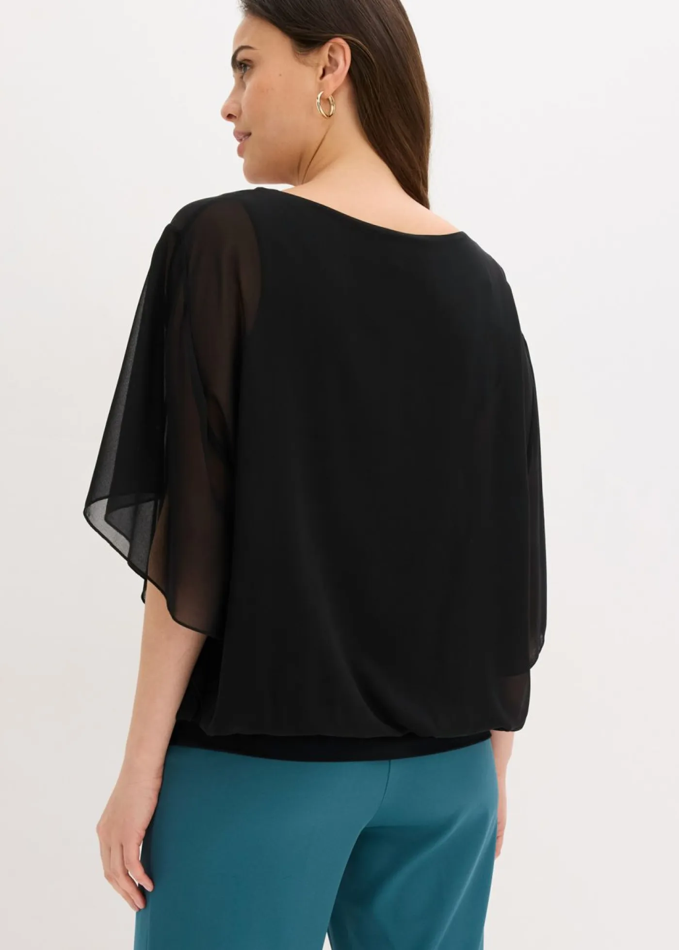 Online Blusa de gasa con camiseta interior Mujer Camisas Y Blusas|Novedades