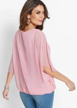 Best Blusa de gasa con camiseta interior Mujer Camisas Y Blusas|Novedades