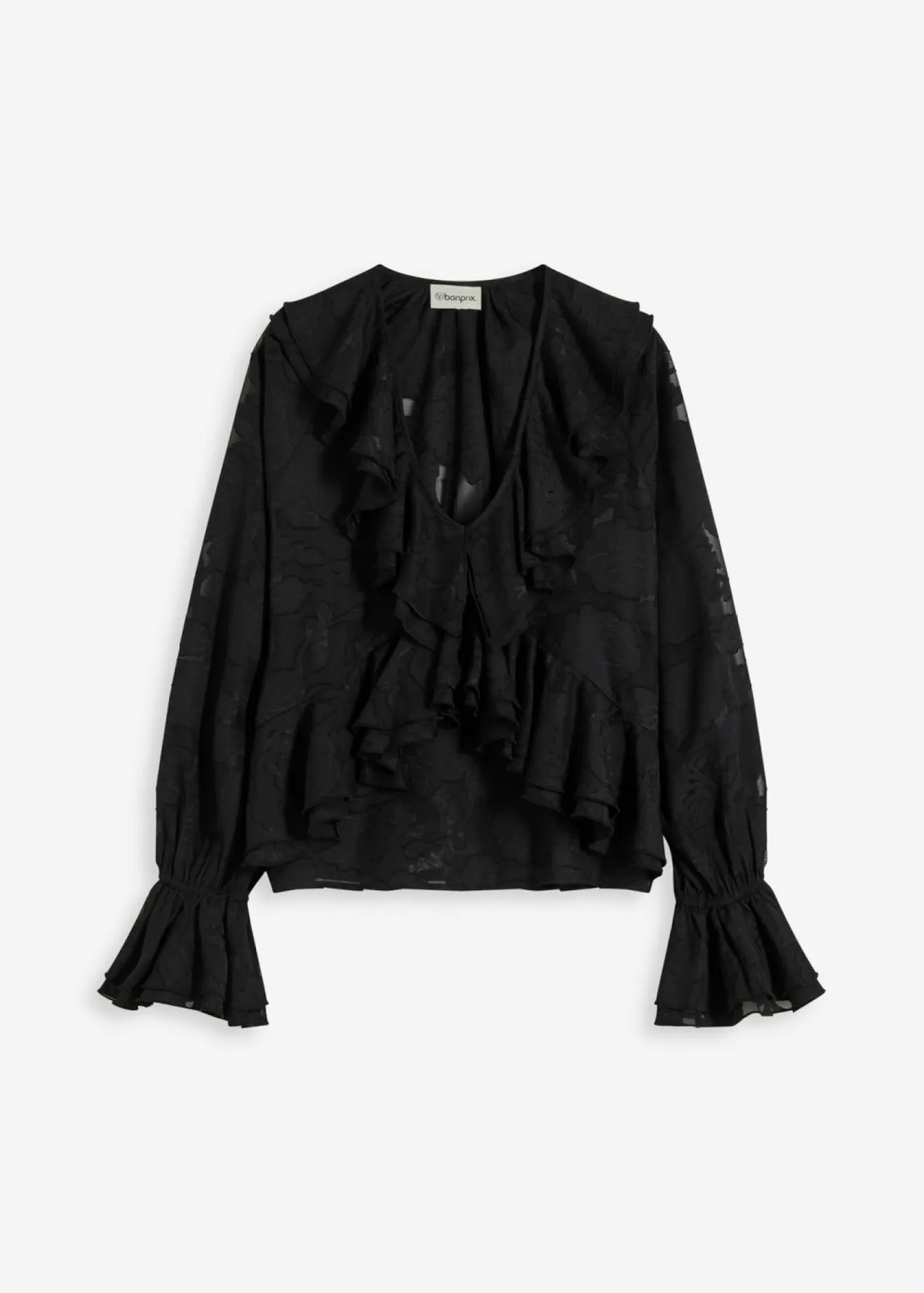 Clearance Blusa de gasa con ligeras transparencias Mujer Camisas Y Blusas
