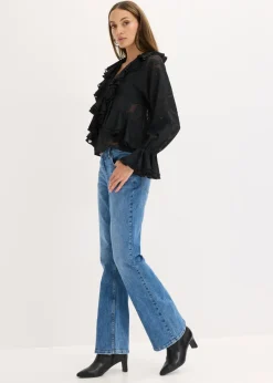 Clearance Blusa de gasa con ligeras transparencias Mujer Camisas Y Blusas