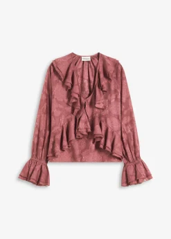 Clearance Blusa de gasa con ligeras transparencias Mujer Camisas Y Blusas