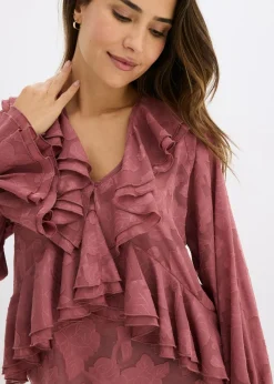 Clearance Blusa de gasa con ligeras transparencias Mujer Camisas Y Blusas