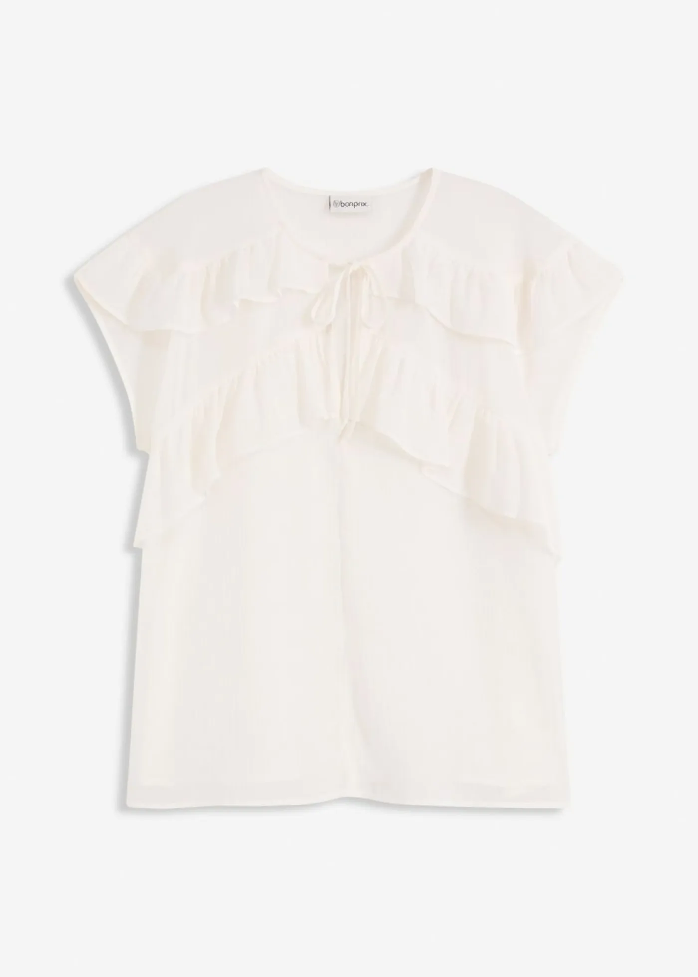 Sale Blusa de gasa con volantes Mujer Camisas Y Blusas