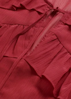 Blusa de gasa con volantes Mujer Camisas Y Blusas