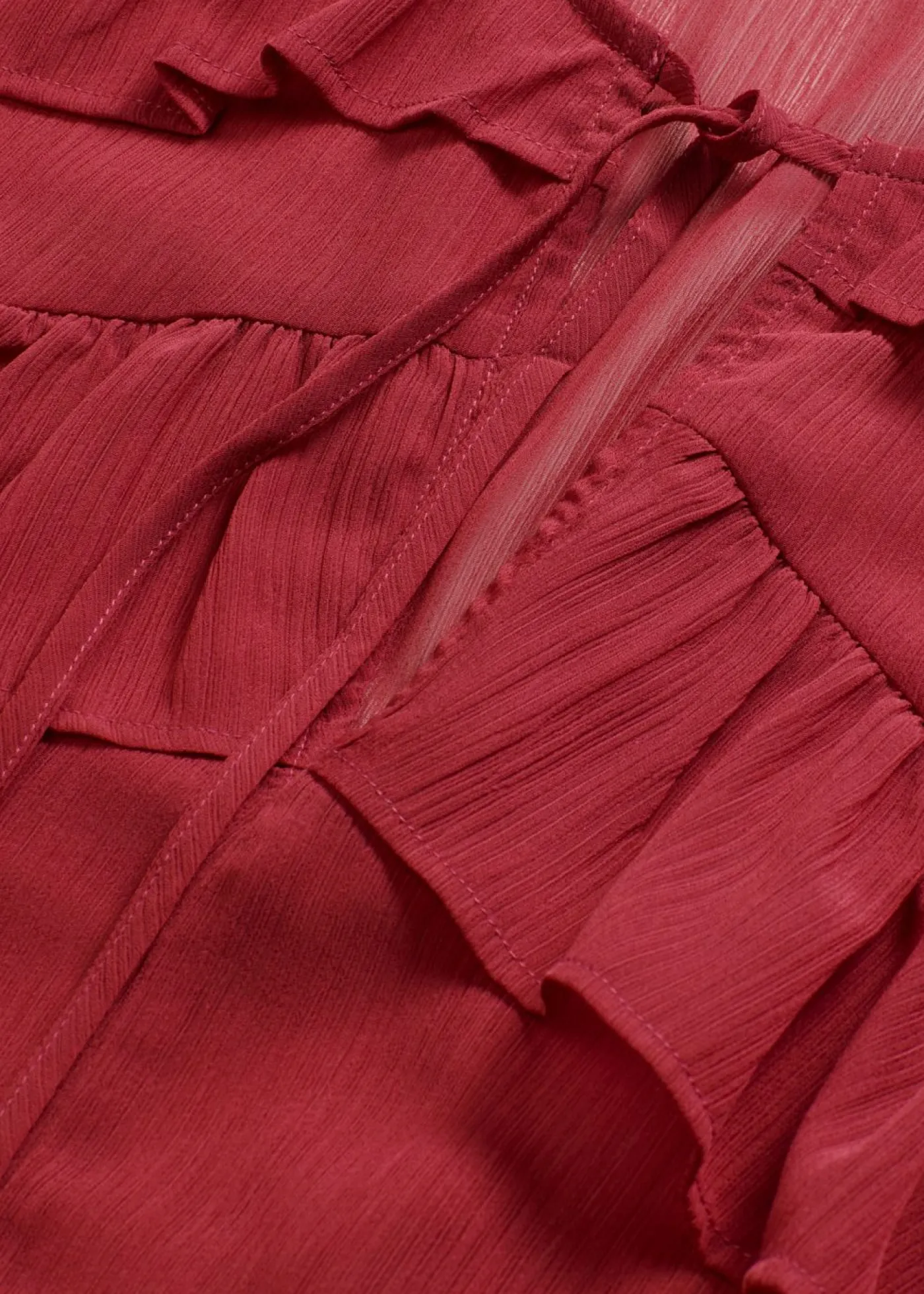 Blusa de gasa con volantes Mujer Camisas Y Blusas