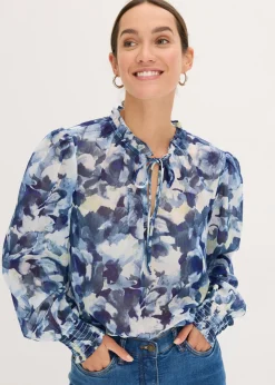 Best Blusa de gasa estampada Mujer Camisas Y Blusas|Novedades