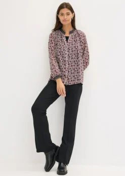 Outlet Blusa de gasa estampada con bordado Mujer Camisas Y Blusas