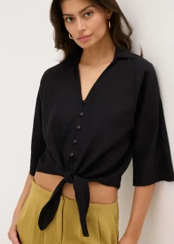 Online Blusa de lino Mujer Camisas Y Blusas